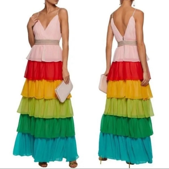 Alice and Olivia Rainbow Tiered Skirt - Picture 3 of 5